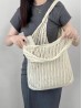 Solid Color Crochet Beach Tote Bag